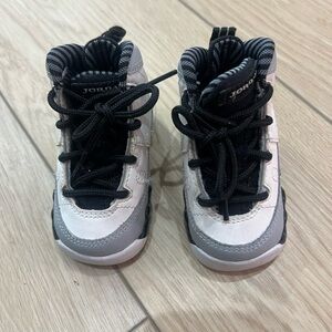 Jordan Kids' Black, White, and Gray Sneakers